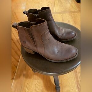 Born Dark Brown Ankle Booties Size 8